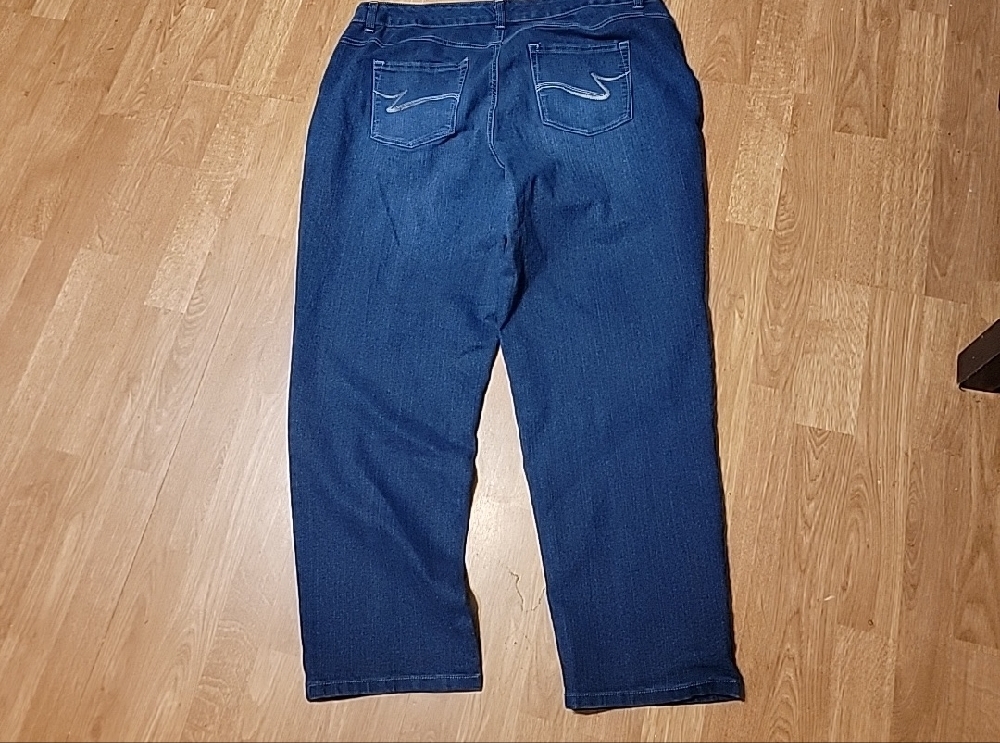 🛍 Just My Size Blue Straight Leg Jeans Classic Fit Size 20 Petite - Picture 2 of 4